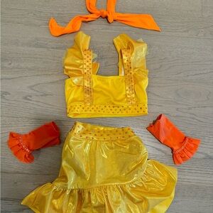 Kelle semi custom jazz dance costume child medium. Added light stoning.